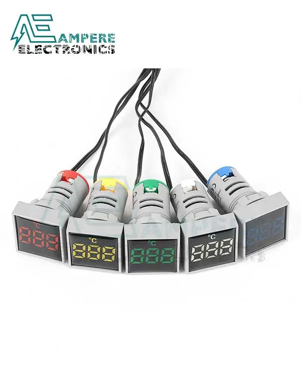 Square thermometer Indicator -20:199C - 22mm