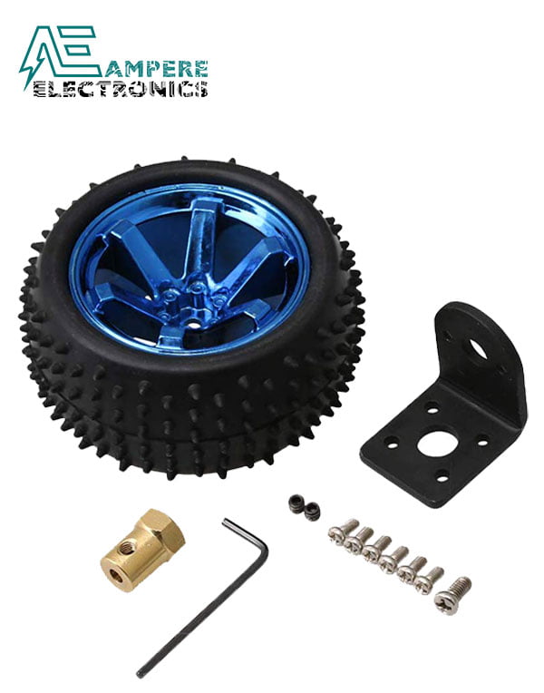 85mm Robot Tire Wheel With 4mm Connector and 25GA Motor Mounting Bracket