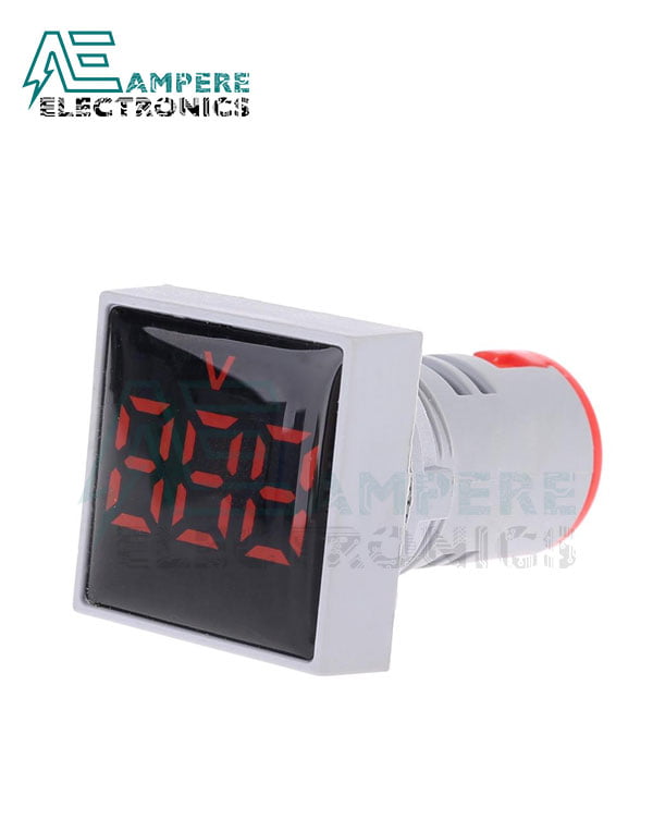 Indicator Voltmeter Red Square – 20:500VAC – 3 Digit – 22mm