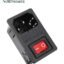 Panel Mount AC Power Connector With On/Off Switch and Fuse Compartment