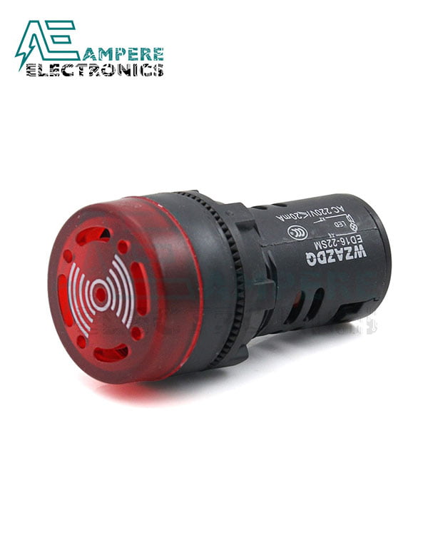 Flash Light Red LED Active Buzzer Beep Indicator 220V – 22mm