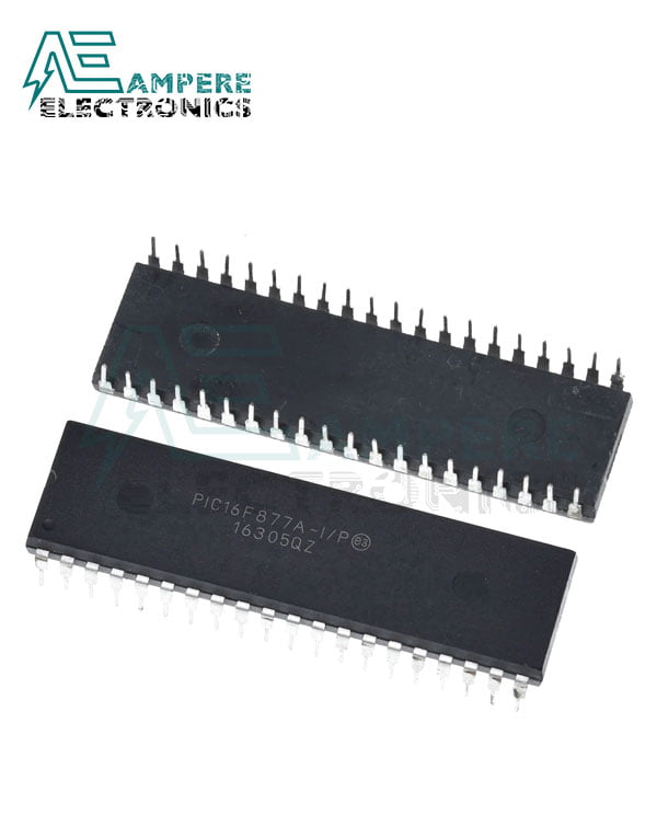 PIC16F877A-I/P Enhanced Flash MCU,8-Bit, 40-Pin DIP