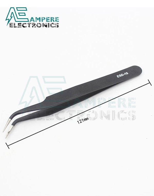 Stainless Steel Anti-Static Tweezers Angled