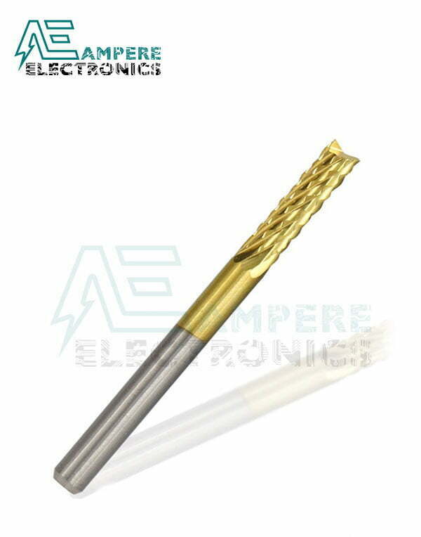 Titanium Coated Carbide Flat End Mill, 3.175 Shank, Two Flute