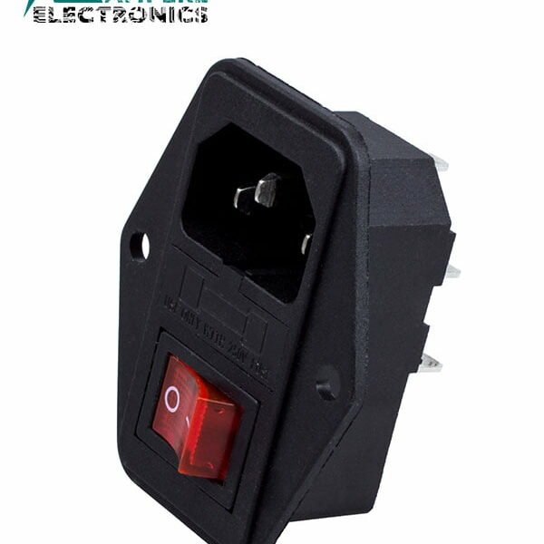 Panel Mount AC Power Connector With On/Off Switch and Fuse Compartment | B