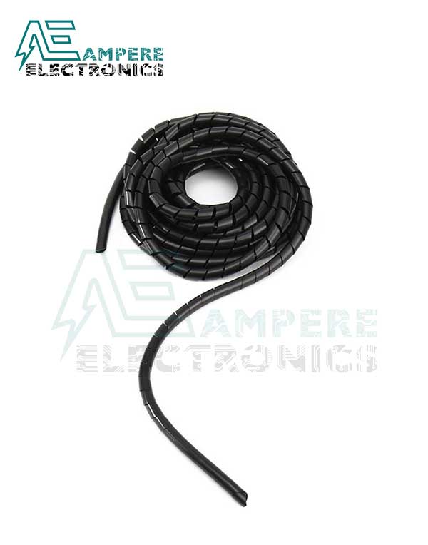 8mm Black Cable Spiral Wrapping - 10 Meters Roll