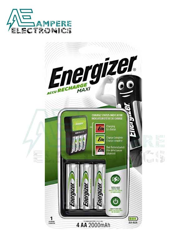 Energizer Maxi Charger With 4x AA 2000mAh Batteries