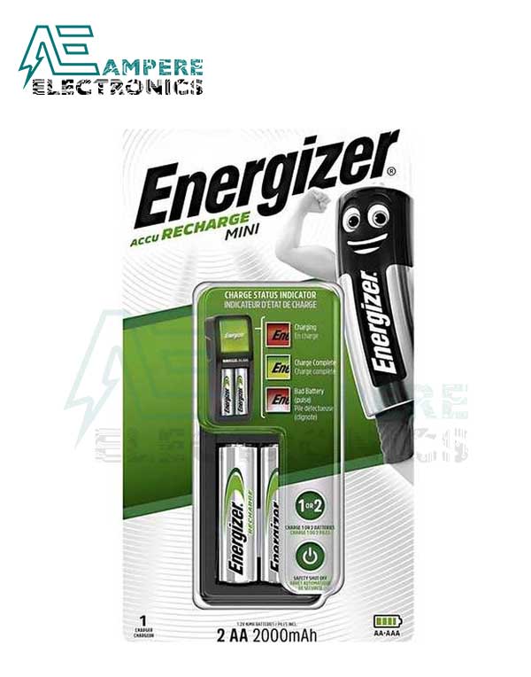 Energizer Mini Charger With 2x AA 2000mAh Batteries