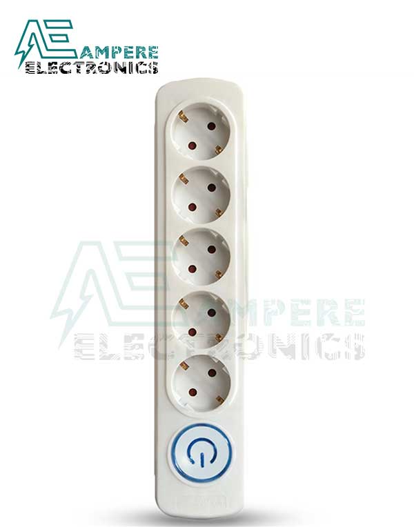 Elios PREMIO 5 Sockets Power Strip, 2 Meter Long Extension Cord