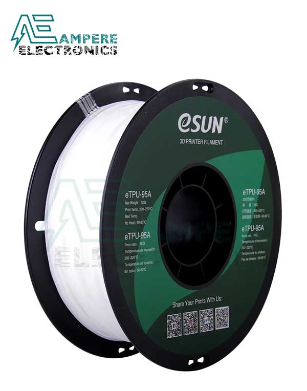 eSUN eTPU-95A White Color Filament 1.75mm - 1kg/Roll
