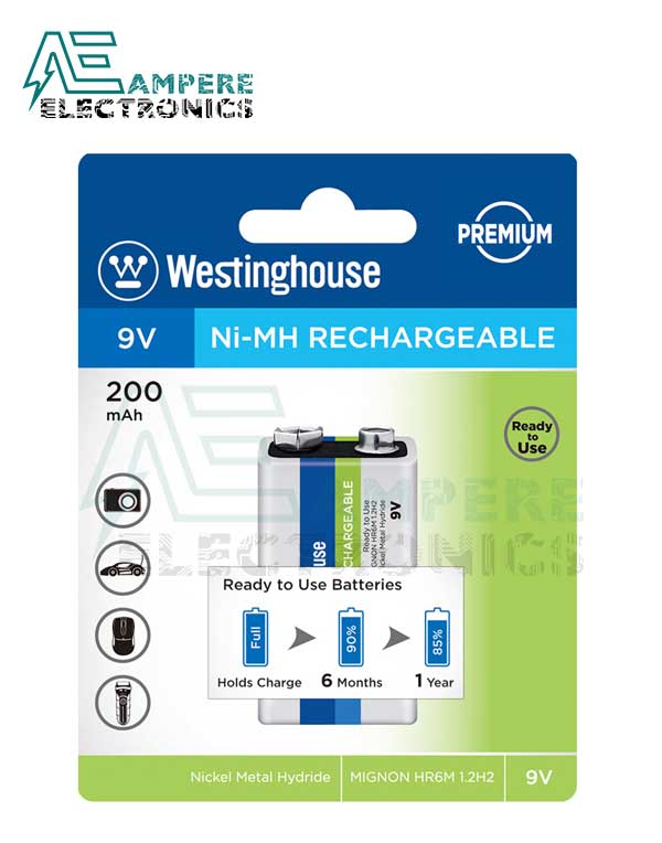 Westinghouse Rechargeable 9V Battery 200mA