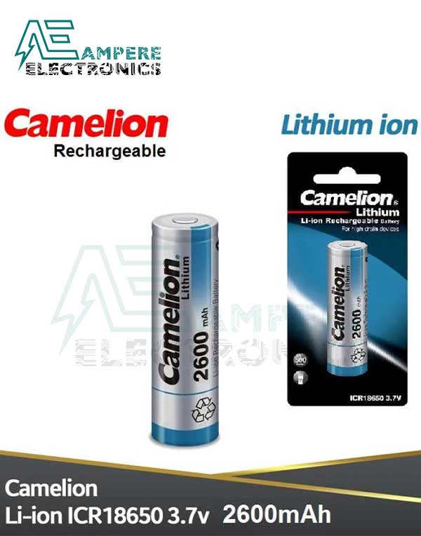 ICR18650 Lithium-ion Battery, 3.7V, 2600mAh | Camelion 