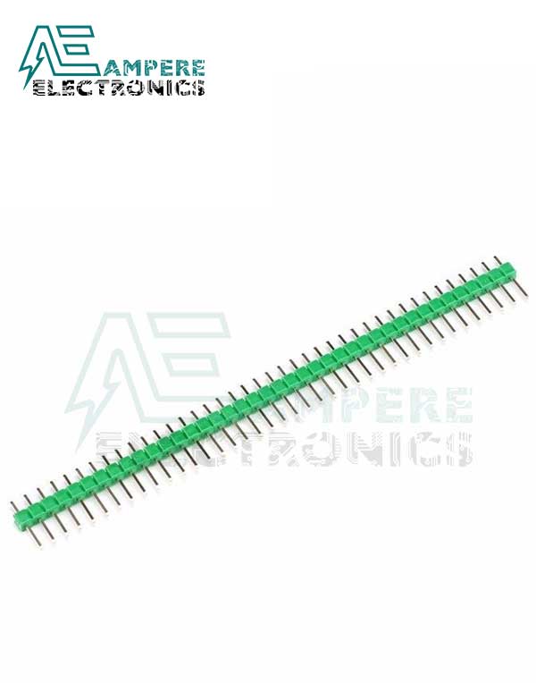 Pin Header Male (2.54mm) 1X40 Straight, Green | Ampere Electronics