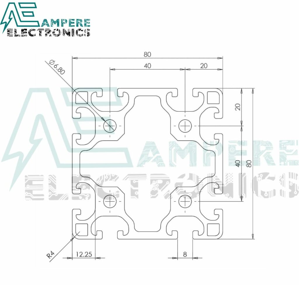 8080 T-Slot Aluminum Profile Extrusion