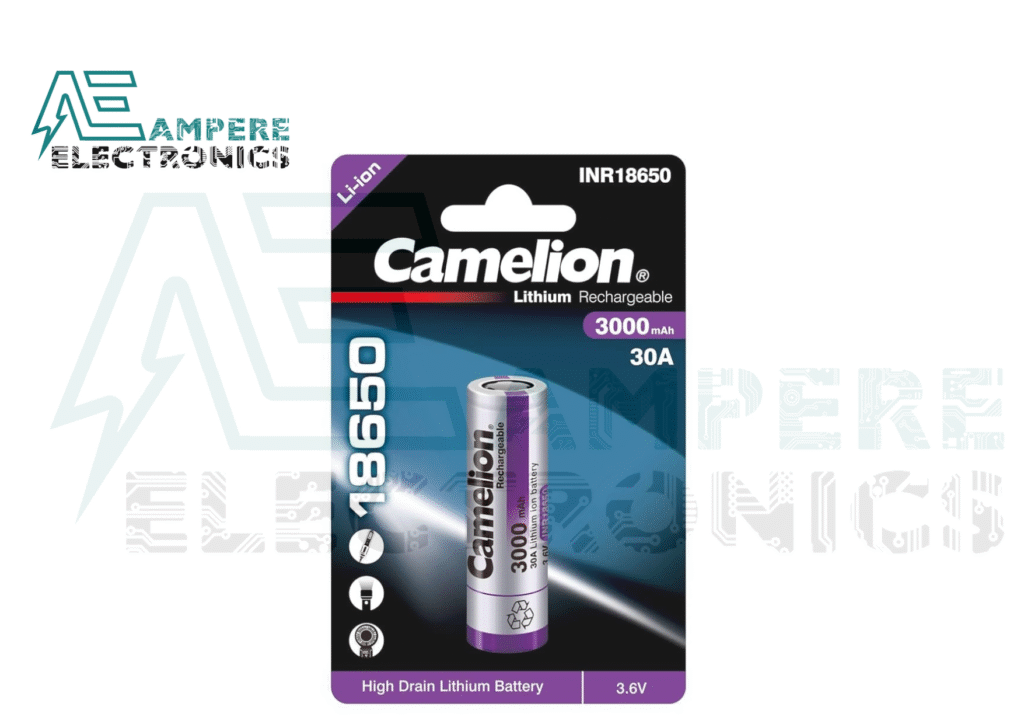 INR18650 High Drain Lithium-ion Battery, 3.6V, 3000mAh | Camelion