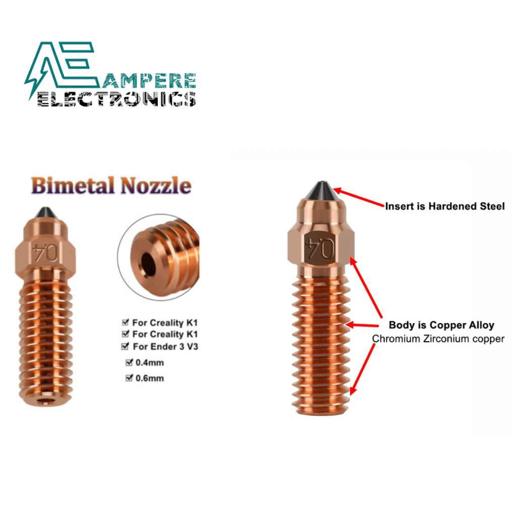 K1/K1 MAX Chromium Zirconium Copper + Hardenend Steel Nozzle 0.6mm