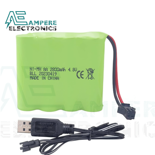 Rechargable Li-ion Battery AA 4.8V 2800mah + Charger USB Cable