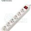 Electrical AC Power Strip, 6 Way, 1.5 Meter Long Extension Cord