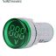 Round Digital Voltmeter 60-500Vac - 22mm - Green, 3 Digit
